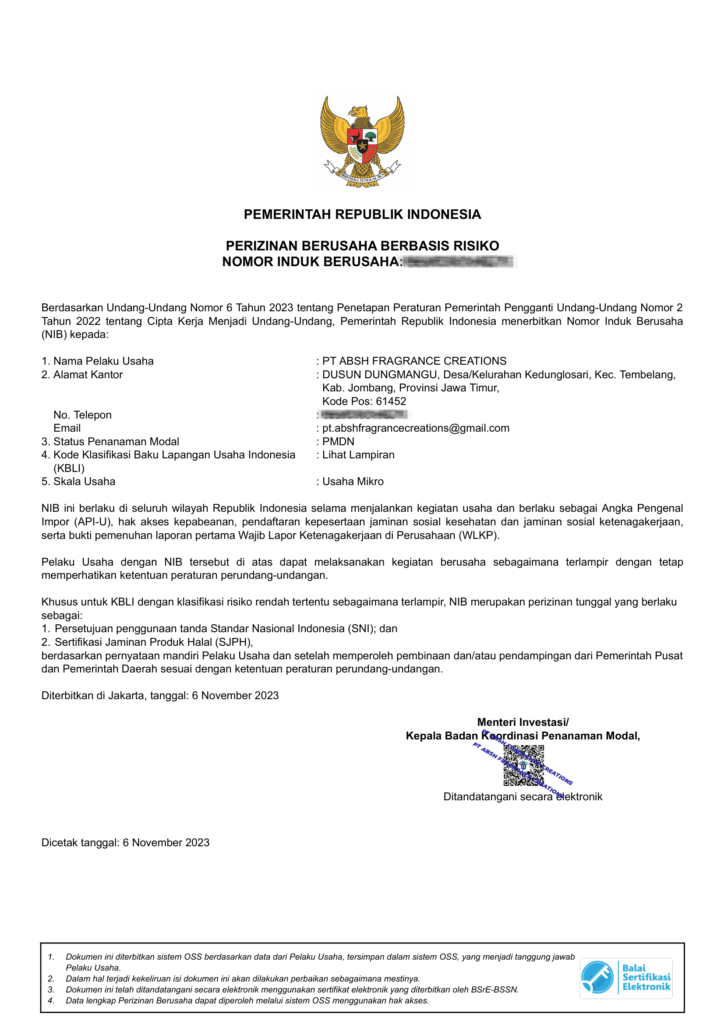 NOMER INDUK BERUSAHA-1